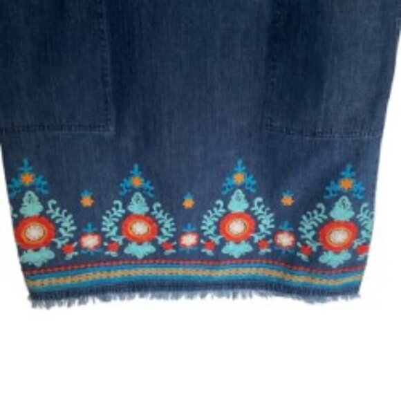 J. Jill Malibu Embroidered Denim Dress XSmall - Picture 5 of 6